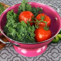 Calypso Basics Powder Coated Colanders, Various Sizes, Magenta