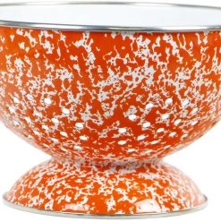 Reston Lloyd Ltd. 3 Qt Enamel Colander, Orange Marble