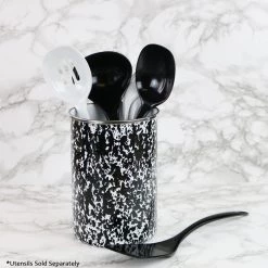 Reston Lloyd Ltd. CALYPSO BASICS Enamel Utensil Holder, Black Marble