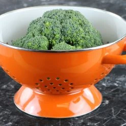 Reston Lloyd Ltd. Orange Enamel Colander, Multiple Sizes