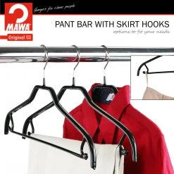 MAWA Silhouette, 41-FRS, Pant Bar/Skirt Hook Hanger, Black