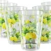 Calypso Basics Fresh Lemons, Acrylic Drinkware, 8oz Juice Glass, Set Of 6
