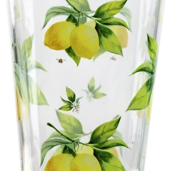 Calypso Basics Fresh Lemons, Acrylic Drinkware, 8oz Juice Glass, Set Of 6