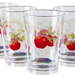 Calypso Basics Harvest Apple, Acrylic Drinkware, 8oz Juice Glass, Set Of 6