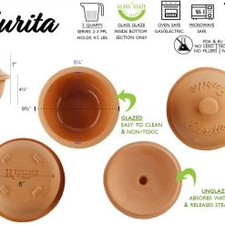 Reston Lloyd Eurita Clay Roaster Dutch Oven, 2 Quarts