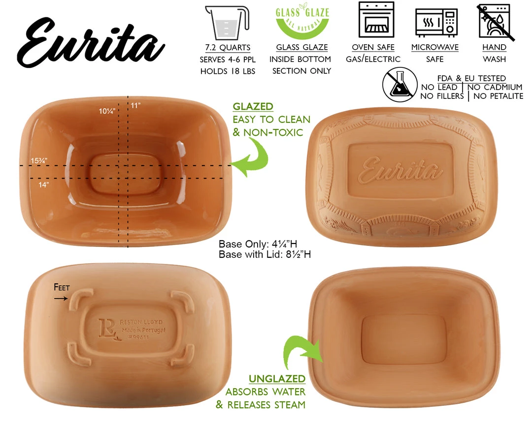 Reston Lloyd Eurita Clay Roaster, 7.2 Quarts 4 Reston Lloyd Eurita Clay Roaster, 7.2 Quarts