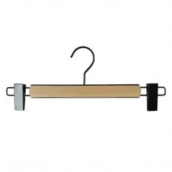 Reston Lloyd Bi-Color Classic 45 Hanger With Pant Bar Clips, Black Hook