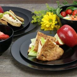 Reston Lloyd Ltd. 6pc Melamine Dinner Plate Set, Black CALYPSO BASICS