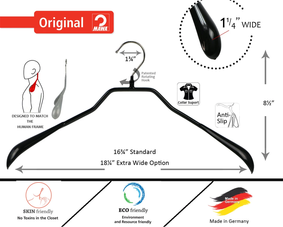 MAWA MAWA HANGERS BodyForm, 42-L, Hanger, Black 6 MAWA MAWA HANGERS BodyForm, 42-L, Hanger, Black