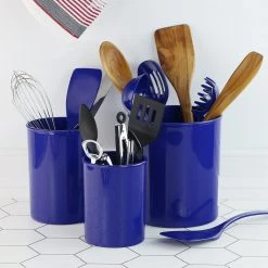 Calypso Basics 3pc Plastic Utensil Holders, Indigo