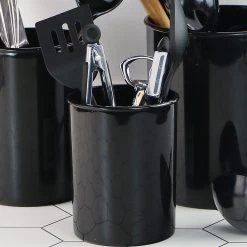 Calypso Basics Mini Plastic Utensil Holder, Black