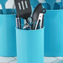 Calypso Basics Mini Plastic Utensil Holder, Turquoise