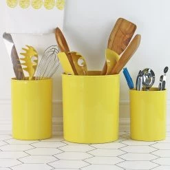 Calypso Basics X-Large Plastic Utensil Holder, Lemon
