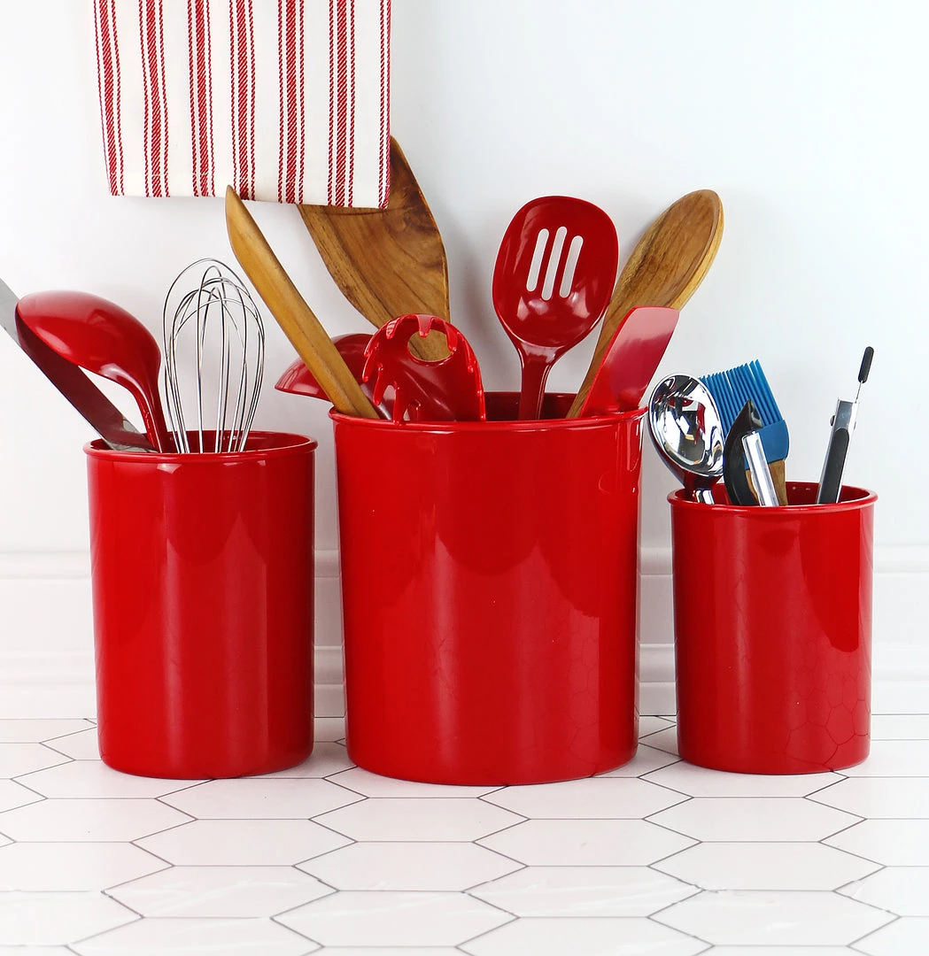 Calypso Basics X-Large Plastic Utensil Holder, Red 5 Calypso Basics X-Large Plastic Utensil Holder, Red