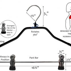 MAWA BodyForm, 42-LK, Pant Bar With Clips, Black 11 MAWA BodyForm, 42-LK, Pant Bar With Clips, Black
