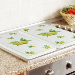 Reston Lloyd Ltd. Calypso Basics By Reston Lloyd, Rectangular Tin Burner Cover, Fresh Lemons