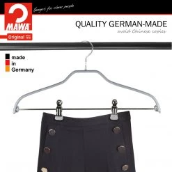 MAWA Silhouette, 40-FK, Pant Bar With Two Clips, Black MAWA HANGERS