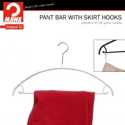 MAWA MAWA HANGERS Euro, 42-U, Pant Bar/Skirt Hook Hanger, White
