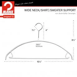 MAWA MAWA HANGERS Euro, 42-U, Pant Bar/Skirt Hook Hanger, White