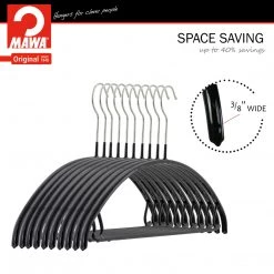MAWA MAWA HANGERS Euro, 42-U, Pant Bar/Skirt Hook Hanger, Black