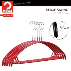 MAWA Euro, 42-U, Pant Bar/Skirt Hook Hanger, Red MAWA HANGERS