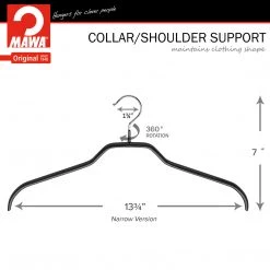 MAWA Silhouette, 36-F, Narrow Hanger, Black