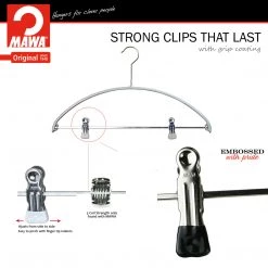 MAWA Euro, 40-PK, Pant Bar With Two Clips, Silver