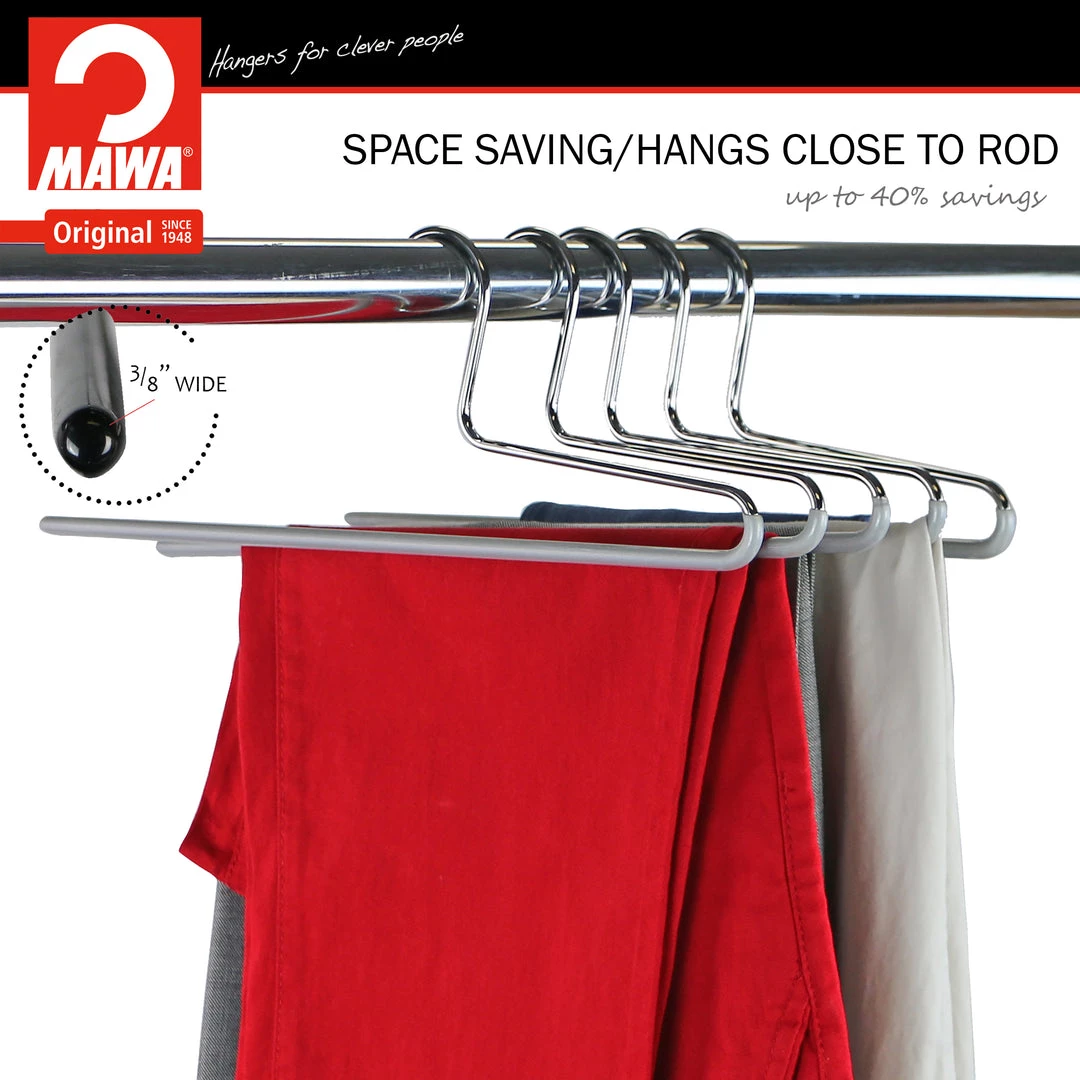MAWA Trouser Hanger, KH-1, Single Rod, Silver 7 MAWA Trouser Hanger, KH-1, Single Rod, Silver