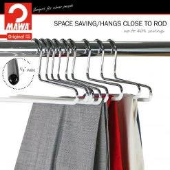 MAWA MAWA HANGERS Trouser Hanger, KH-1, Single Rod, White