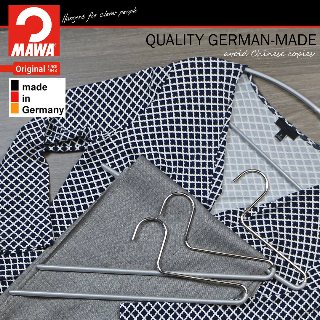MAWA Trouser Hanger, KH-1, Single Rod, Silver 8 MAWA Trouser Hanger, KH-1, Single Rod, Silver