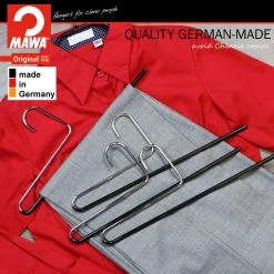 MAWA MAWA HANGERS Reverse Trouser Hanger, KH-35U, Single Rod, Black