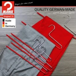 MAWA MAWA HANGERS Trouser Hanger, KH-1, Single Rod, New Red