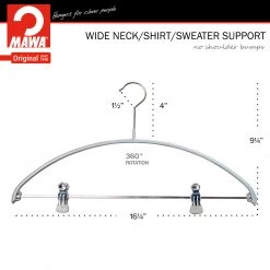 MAWA Euro, 40-PK, Pant Bar With Two Clips, Silver
