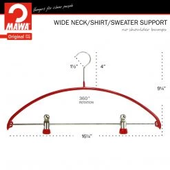 MAWA Euro, 40-PK, Pant Bar With Two Clips, Red MAWA HANGERS