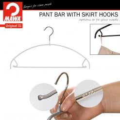 MAWA Euro Ultra Thin, 42-PTU, Pant Bar/Skirt Hook Hanger, White MAWA HANGERS 15 MAWA Euro Ultra Thin, 42-PTU, Pant Bar/Skirt Hook Hanger, White MAWA HANGERS