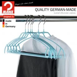 MAWA Silhouette Ultra Thin, 42-FTU, Pant Bar/Skirt Hook Hanger, Blue MAWA HANGERS