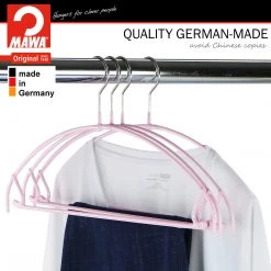 MAWA MAWA HANGERS Euro Ultra Thin, 42-PTU, Pant Bar/Skirt Hook Hanger, Pink