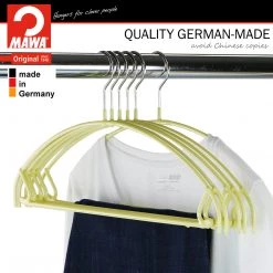 MAWA Euro Ultra Thin, 42-PTU, Pant Bar/Skirt Hook Hanger, Yellow