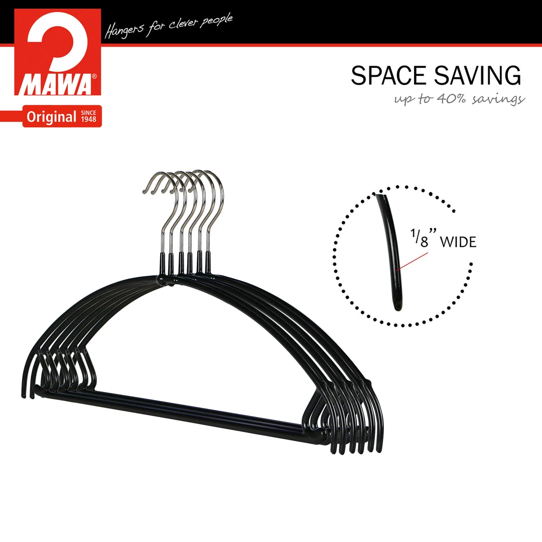 MAWA Euro Ultra Thin, 42-PTU, Pant Bar/Skirt Hook Hanger, Black MAWA HANGERS 9 MAWA Euro Ultra Thin, 42-PTU, Pant Bar/Skirt Hook Hanger, Black MAWA HANGERS