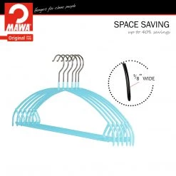MAWA Euro Ultra Thin, 42-PTU, Pant Bar/Skirt Hook Hanger, Blue MAWA HANGERS 16 MAWA Euro Ultra Thin, 42-PTU, Pant Bar/Skirt Hook Hanger, Blue MAWA HANGERS