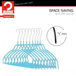MAWA Silhouette Ultra Thin, 42-FTU, Pant Bar/Skirt Hook Hanger, Blue MAWA HANGERS