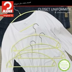 MAWA Euro Ultra Thin, 42-PTU, Pant Bar/Skirt Hook Hanger, Yellow