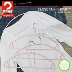 MAWA MAWA HANGERS Euro Ultra Thin, 42-PTU, Pant Bar/Skirt Hook Hanger, Pink