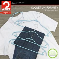 MAWA Silhouette Ultra Thin, 42-FTU, Pant Bar/Skirt Hook Hanger, Blue MAWA HANGERS