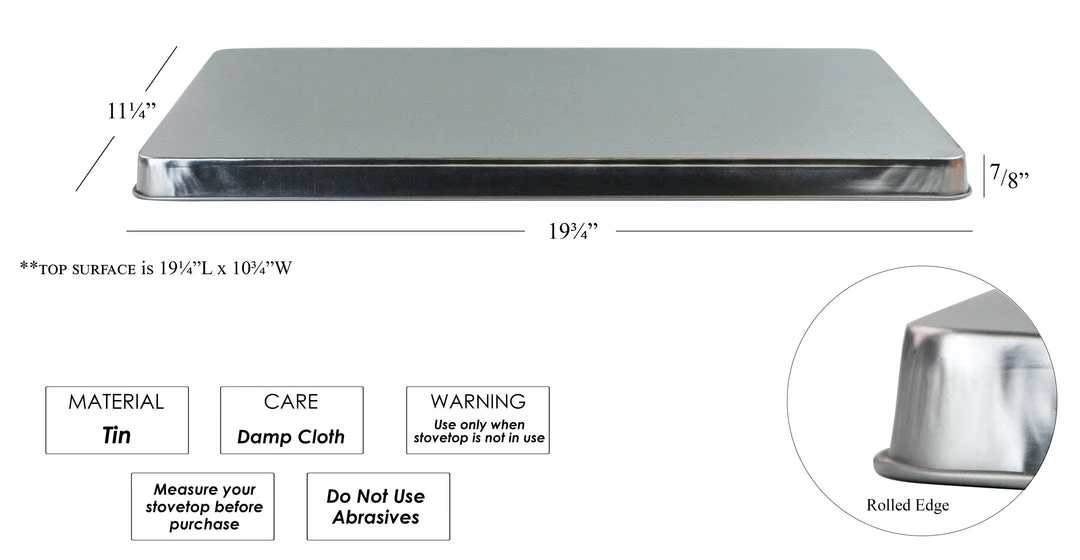 Reston Lloyd Ltd. Calypso Basics By Reston Lloyd, Rectangular Tin Burner Cover, Stainless Steel 4 Reston Lloyd Ltd. Calypso Basics By Reston Lloyd, Rectangular Tin Burner Cover, Stainless Steel