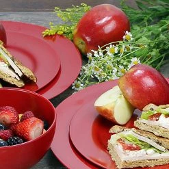 Reston Lloyd Ltd. 6pc Melamine Salad Plate Set, Red