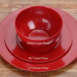 Reston Lloyd Ltd. 6pc Melamine Salad Plate Set, Red
