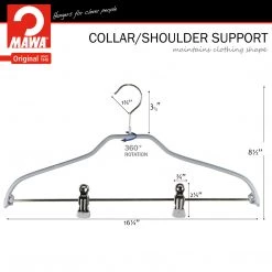 MAWA Silhouette, 40-FK, Pant Bar With Two Clips, Silver MAWA HANGERS