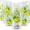 Calypso Basics Fresh Lemons, Acrylic Drinkware, 19oz Ice Tea Glass, Set Of 6