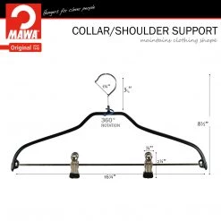 MAWA Silhouette, 40-FK, Pant Bar With Two Clips, Black MAWA HANGERS